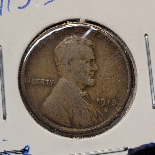 1913-S Lincoln Wheat Cent VG-F