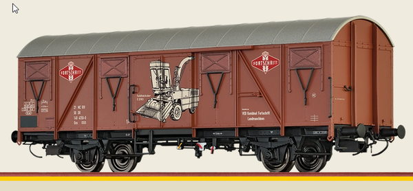Brawa 51352 DC - Ged. GüTerwagen Gos, Dr, Fortschritt, Ep. Iv, H0 DC NEU-image