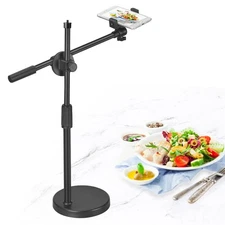 Overhead Phone Stand Adjustable Height Angle Round Base Recording Live Stream