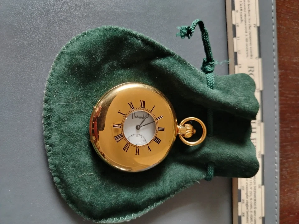 Rare Harrods 35 Year Long Service Pocket Watch Quality Swiss Made Time Piece — 第 3/4 张图片