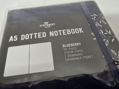 Briefpapier Insel A5 gepunktet mittel Notizbuch blau Hardcover Bullet Grid Journal