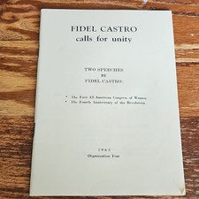 Fidel Castro Calls for Unity 1963 Pamphlet, Havana Political Science History