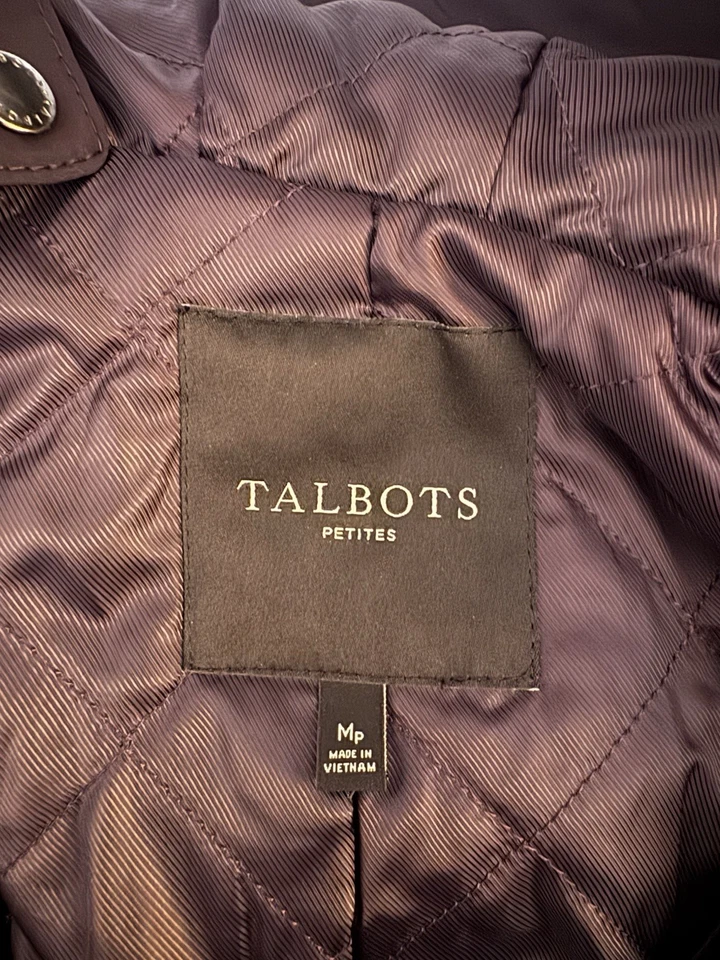 Talbots Size PM Solid Purple Long Sleeve Hooded Jacket - EUC - Image 3 of 4