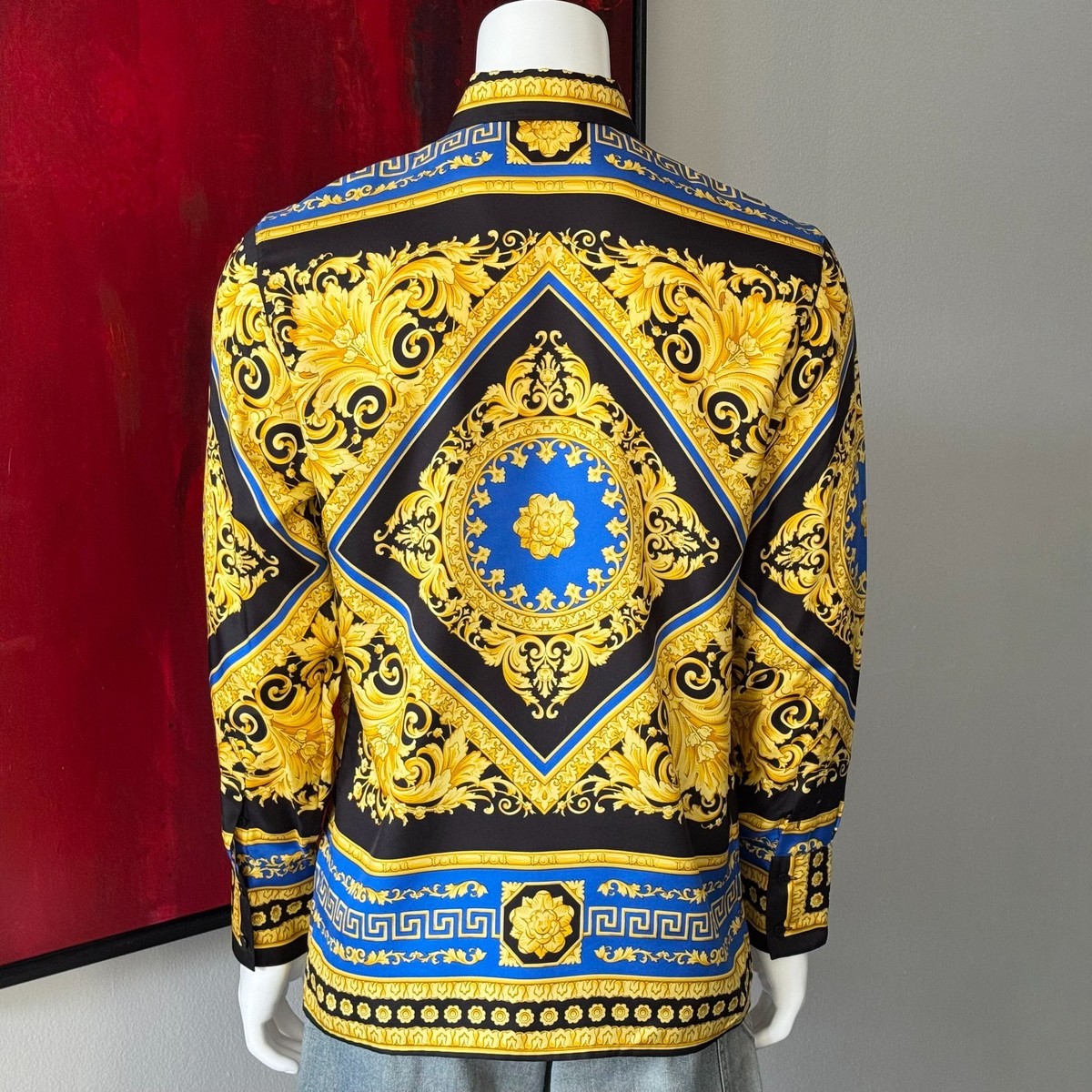 GIANNI VERSACE shirt silk Baroque, Neo Classical Game print size