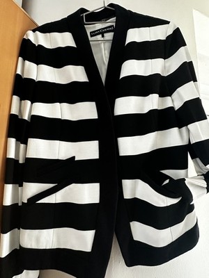 LUISA CERANO Strick Jacke Blazer schwarz /weiß gestreift Gr.40 (eher 38)