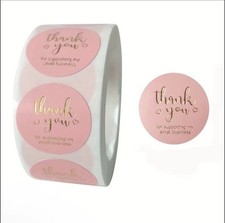 40 PCs Round 1 Thank You For Supporting My Small Business Stickers Pastel Pink