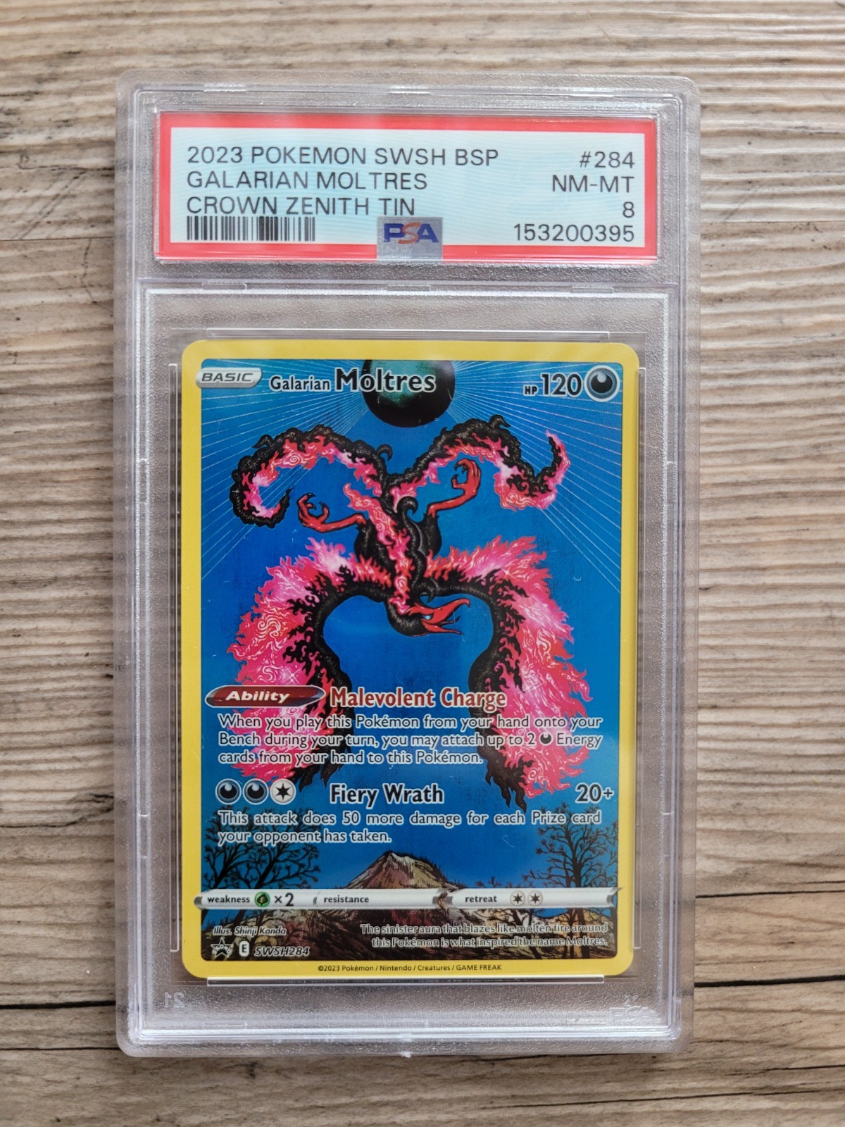 Pokemon Galarian Moltres SWSH284 Holo Promo PSA 8 Card