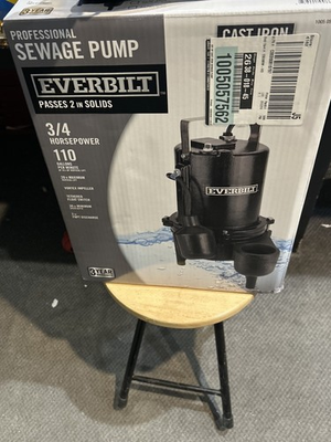 #ad #ad Everbilt 3 4 HP 110 GPM Cast Iron Professional Sewage Pump ESE60W HD NEW $345.00