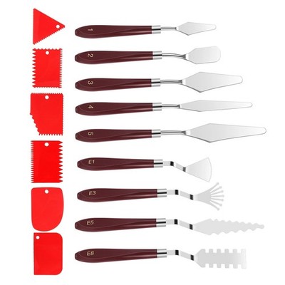 Oil Acrylic Painting Set 15pcs Palette Knives & Scrapers Wood Handle Artists