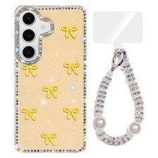 Samsung Galaxy S24 FE 5G Hülle mit hellgelber Glitzerschleife und