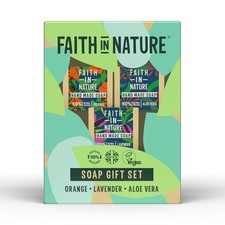 Faith In Nature Natural Handmade Soap Gift Set Vegan and Cruelty Free No SLS or