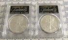 JOHN SMOLTZ AUTO 2021 PSA/PCGS SILVER EAGLE MS70 LAST 1 & 2 FIRST LEGENDS LIFE