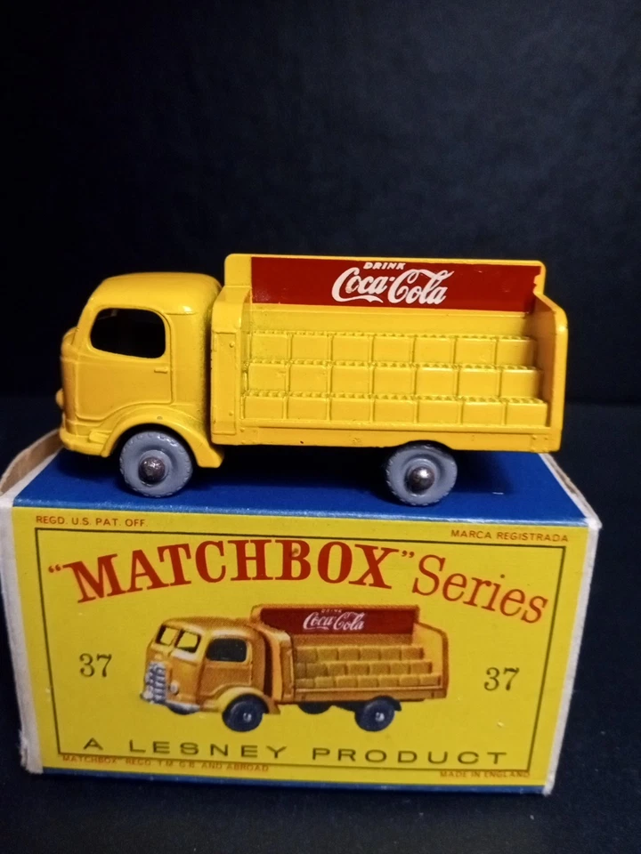 Matchbox #37B Coca Cola Lorry 1960 RARE Small Dark kt GPW Orig D2 Box VNM - Image 2 of 4