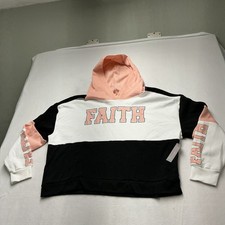 Pink Stripe FAITH Hoodie Sweatshirt Sz XXXL 21 No Boundaries Soft Jersey,3955