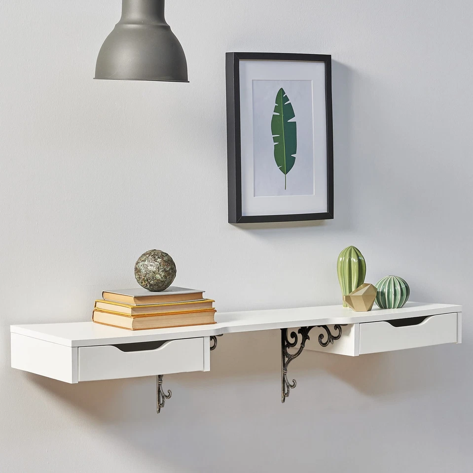 Équerre étagère Murale Lot de 2 Ancien Support en Fonte de Fer Ornements baro... - Photo 2/4