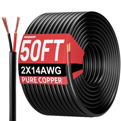 50FT 14 Gauge Wire 2 Conductor Electrical Wire,14 AWG Pure Copper Cable,2 Cor...