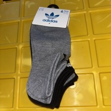 Adidas No-Show Men's Socks 6 Pairs - Black/gray 6 Pair Shoe Size 5-10