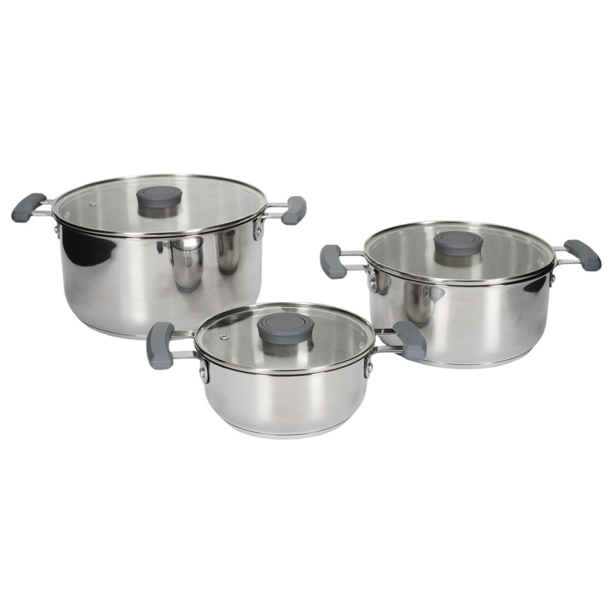 Lot de 3 faitouts en inox empilables 25cm pour optimiser l'espace