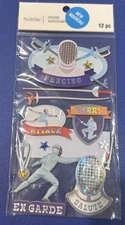 Recollections Stickers Fencing En-Garde Parry Attack Swords Medal Salute Mask