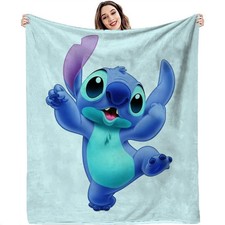 Blue Stitch Cute Blanket Cartoon Stitch Disney Printed Fleece Blanket
