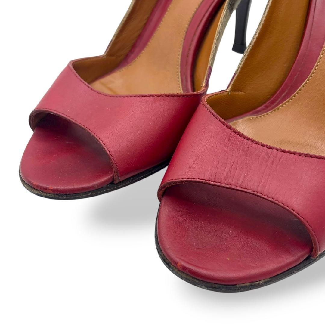 FENDI Pumps Heel EU36/US6 Red Leather Stripe Open Toe 02346i thumbnail 23