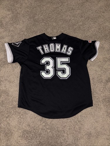 VTG Majestic Chicago White Sox Frank Thomas 05 World Series Jersey Mens XXL BLK - Picture 8 of 11