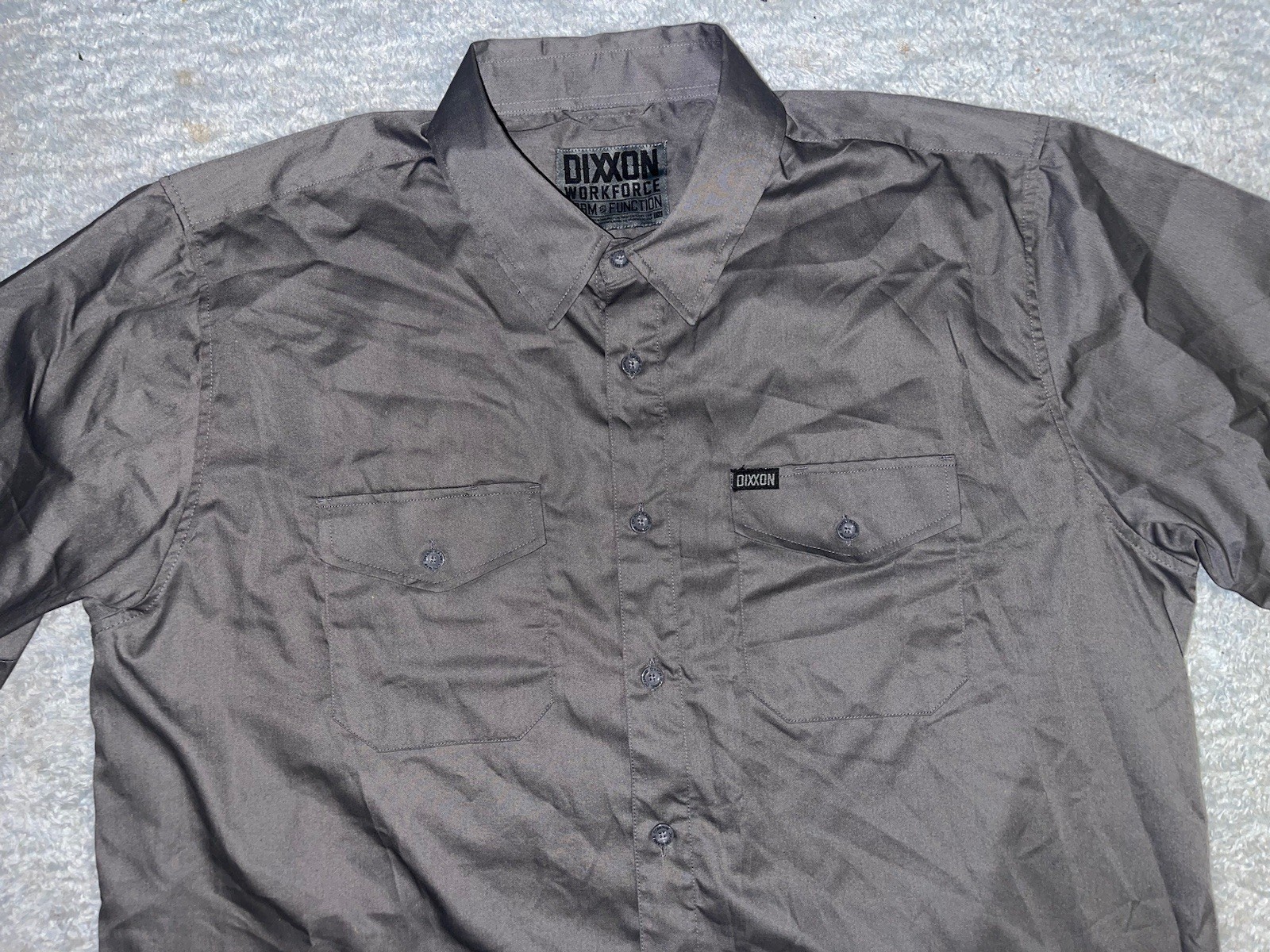 Dixxon Solid Gray Workforce Button-Up Short Sleev… - image 2