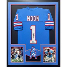 Warren Moon Framed Signed Jersey MOON COA Autographed Houston Oilers