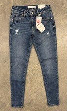 NWT KanCan Jeans Womens Size 24 Mid Rise Super Skinny Stretch Distressed