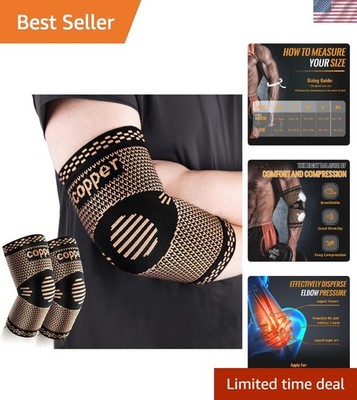 Copper Elbow Sleeve,Elbow Compression Sleeve, Elbow Brace For Tendonitis and ...