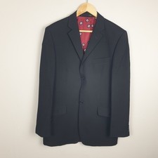 Ben Sherman Blazer Mens 40 Chest Black Wool Tailored Mod Smart Jacket