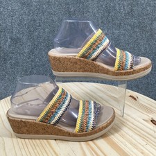 Lifestride Bzees Resort Wedge Slide Sandals Casual Cork Womens 8.5 M Multicolor