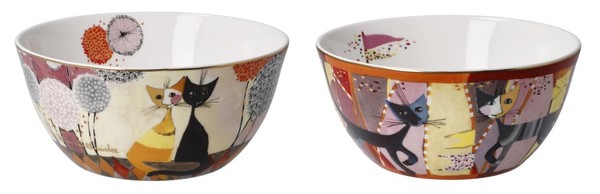 2Er Set Rosina Wachtmeister MüSlischalen D. 15Cm Soffioni & Sottosopra Goebel-image