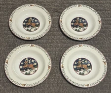 4 International China Susan Winget Over the Housetops Wide Rim Soup Bowls