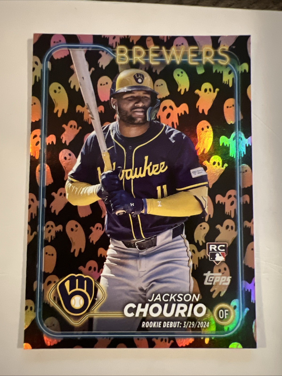 2024 Topps Update Series - Rookie Debut Jackson Chourio #US155 Ghost Foil (RC)