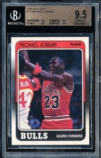 1988-89 Fleer #17 ~ MICHAEL JODAN ~ BGS 9.5 GEM Mint w/QUADs!  TRUE Gemt Mint