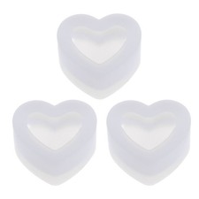 3pcs 3D Heart Shape Small Silicone Mold Epoxy Resin Mirror Heart Shape
