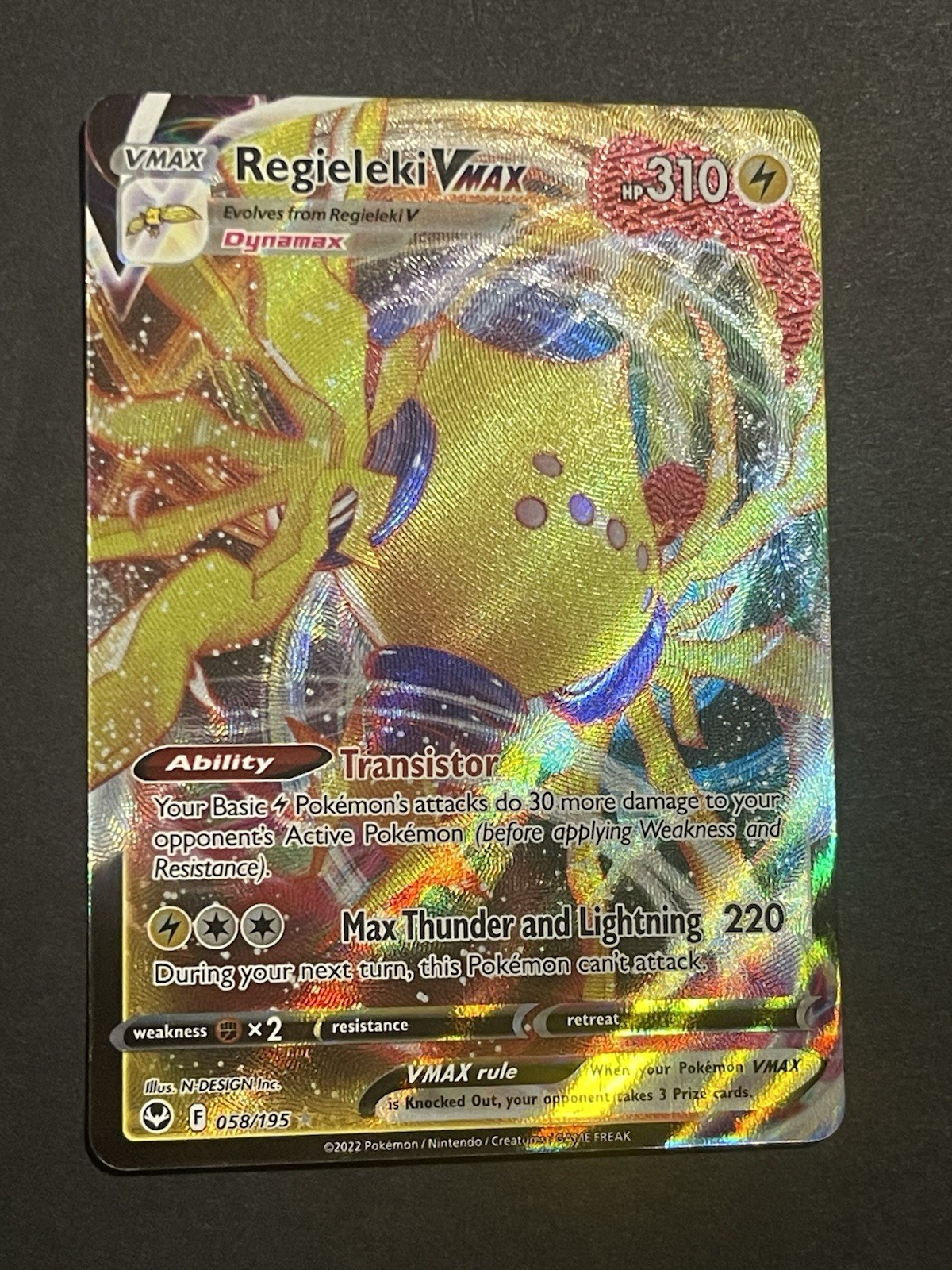 Regieleki VMAX Ultra Rare : Silver Tempest 058/195 NM n1