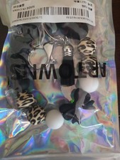 Black And Cheetah Print With Bow Keyring