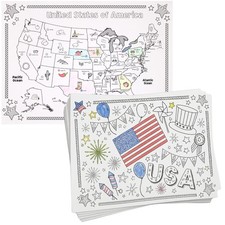 22-Count 2-Sided Coloring Poster Sheets Reversible Disposable Paper Place Mats