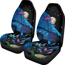 2pc Car Front Seat Covers Forest Mushroom Butterfly Print Universal Seat Cushion 2pc Car Front Seat Covers Forest Mushroom Butterfly Print Universal Seat Cushion