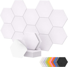 12 Pack High Density Hexagon Acoustic Panels for Wall, 12"X 10"X 0.4"