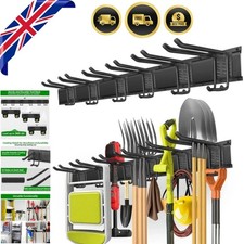 Garage Tool Organizer Wall Mount with Rails Hooks Heavy Duty Storage Rack