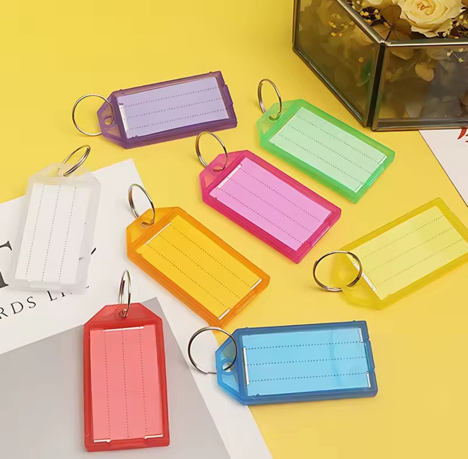 Click Tags Key Tags 8 Colours Plastic Id Name Label Pack of 10 25 50 100 200 300