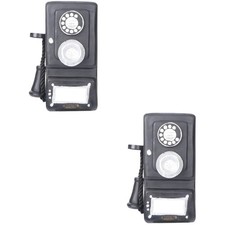  2 Pcs Retro Telefon Mit Wählscheibe Dekoratives Telefonmodell Retro-Telefon