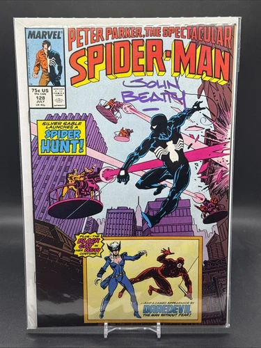 The Spectacular SPIDER-MAN #128 SIGNED by John Beatty With COA