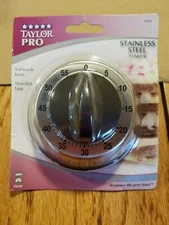 STAINLESS STEEL TIMER Taylor Pro - soft-touch knob - non-skid base NEW! 5830