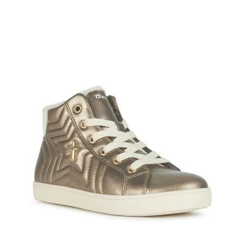 BNIB GEOX J Kathe girls Hi Top Trainers - Lead - UK 2.5 EU 35 233mm J26EUD