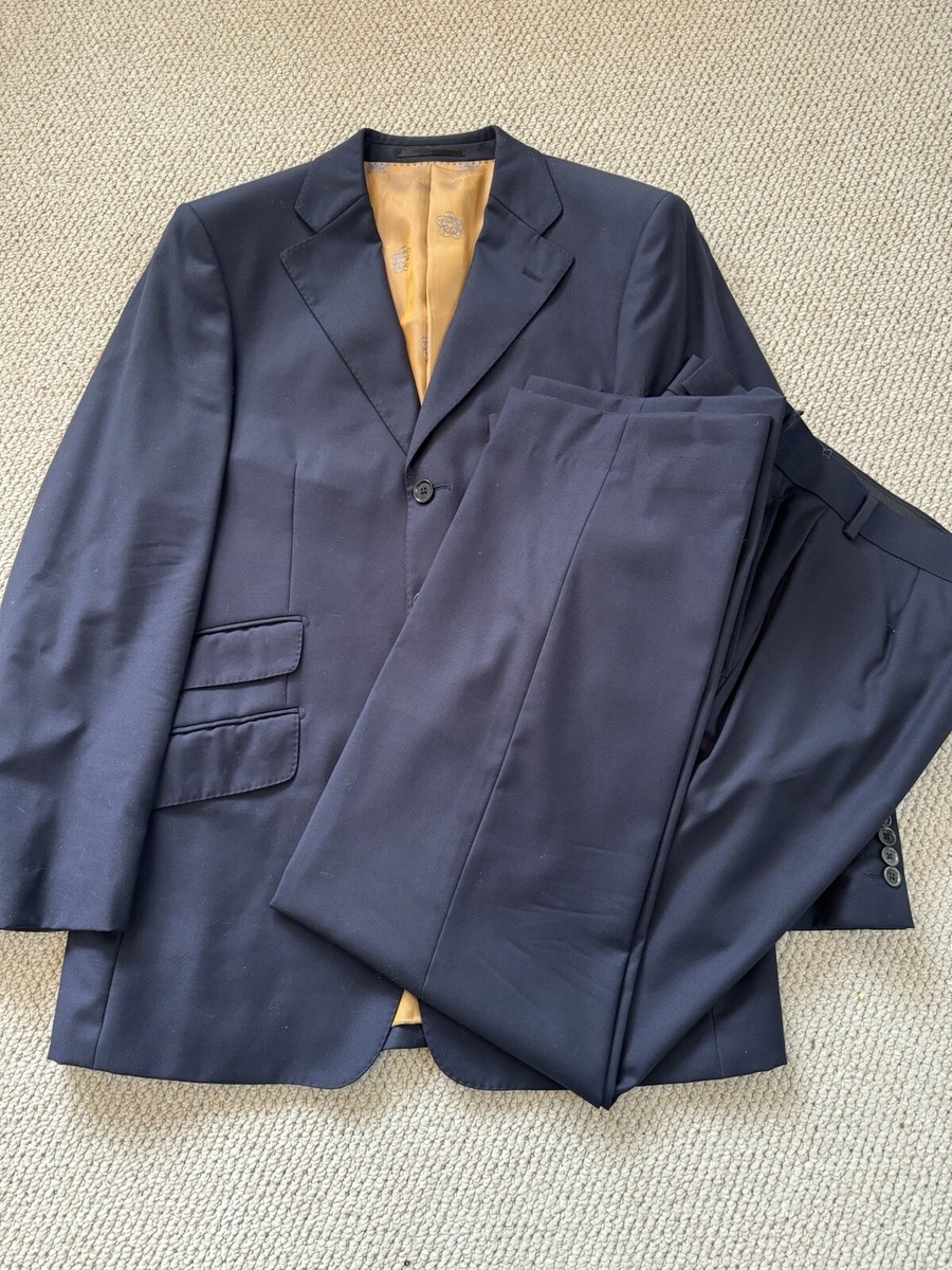 Gresham Blake Navy Blue Wool Suit Jacket Style Brighton 40R