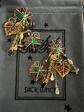 Lunch At the Ritz AUTUMN IN NY clip Earrings; NEW, NEVER WORN!